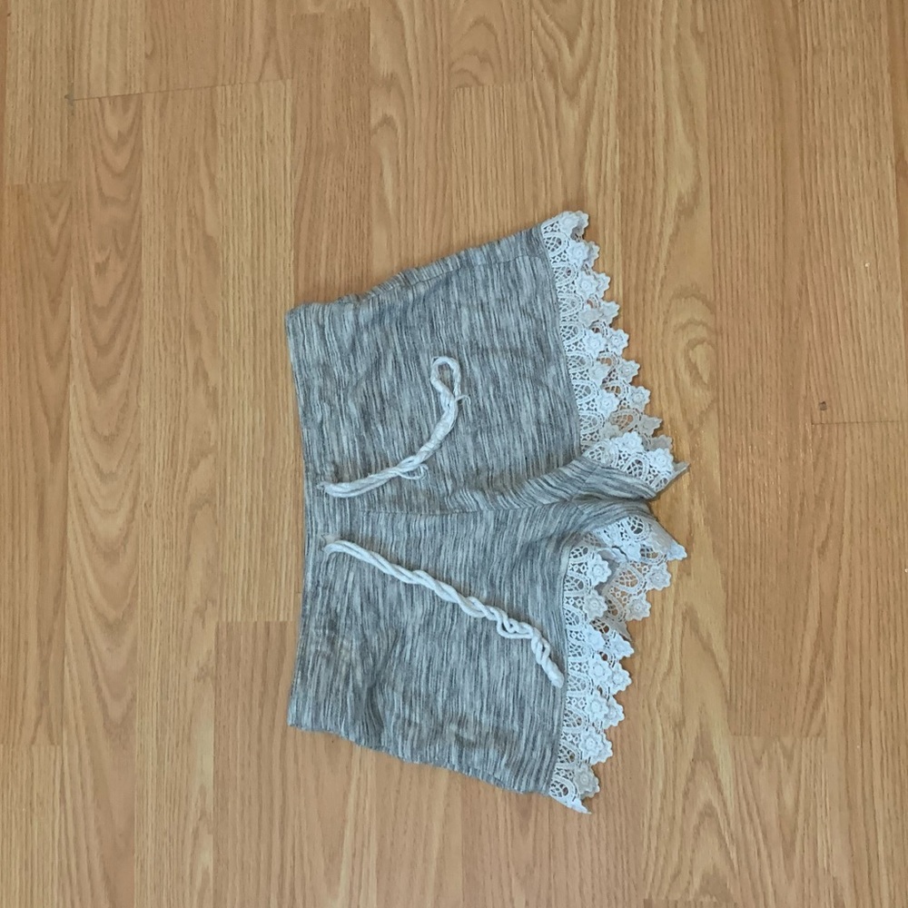 Gray shorts lace bottom